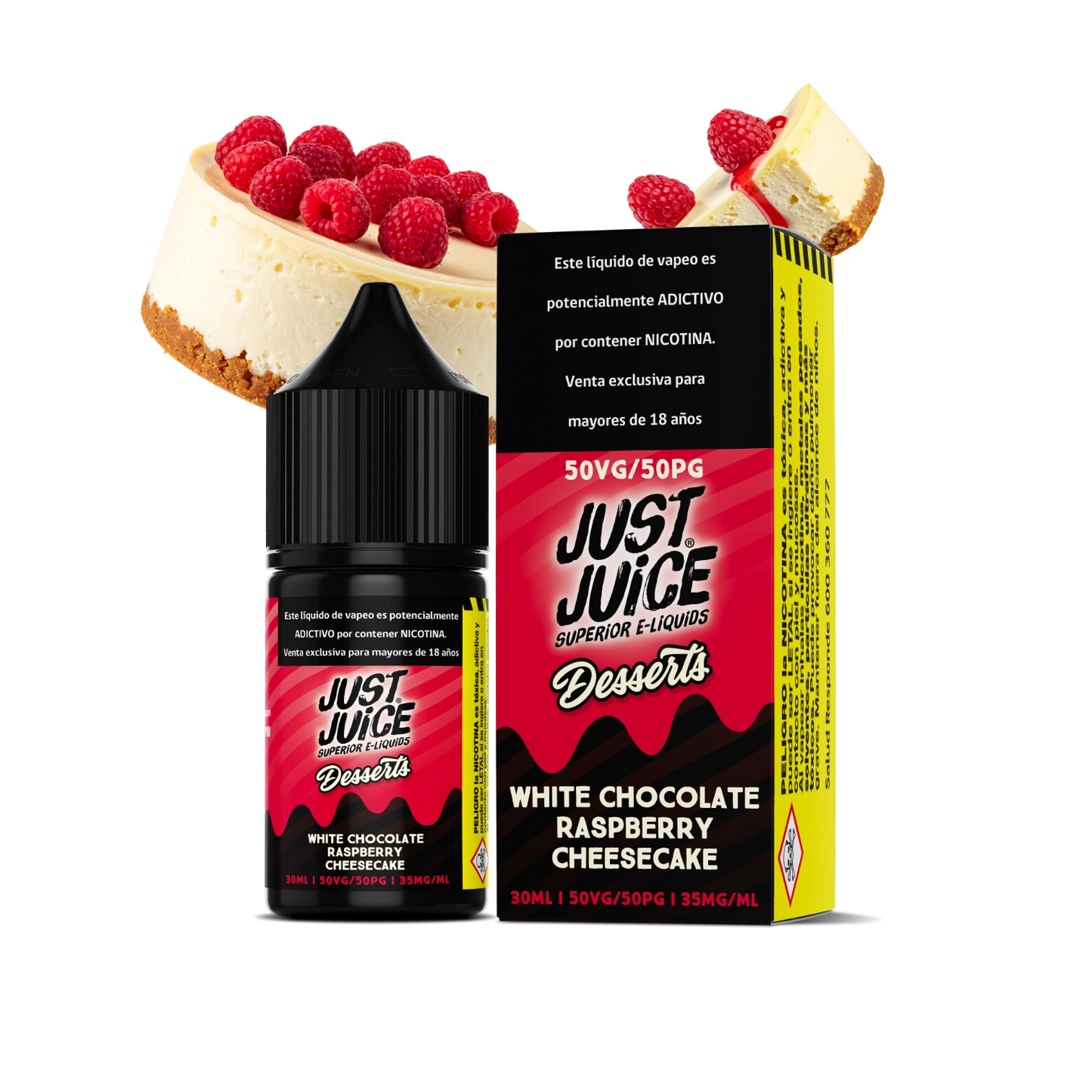JUST JUICE SALT NIC White Chocolate Raspberry Cheesecake 30ml 35mg